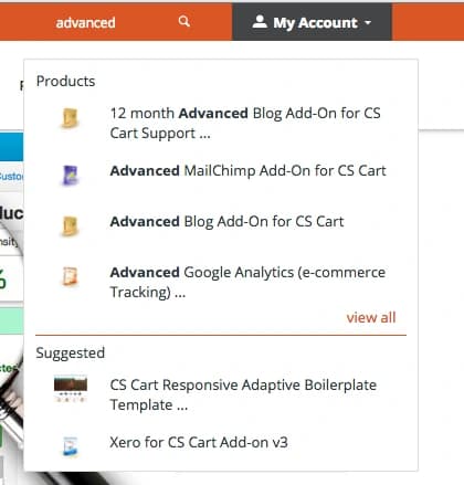 Quick Search / Autocomplete Addon